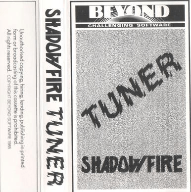 Shadowfire Tuner box art for ZX Spectrum